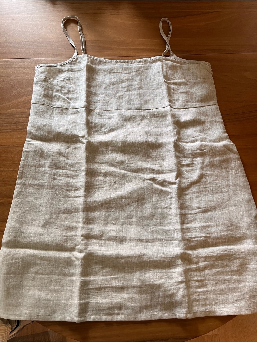 Linen Camisole Mini Dress in Cream